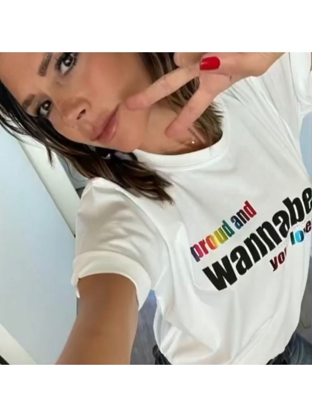 VICTORIA BECKHAM 100% Cotton Limited Edition Pride Tee Sz M